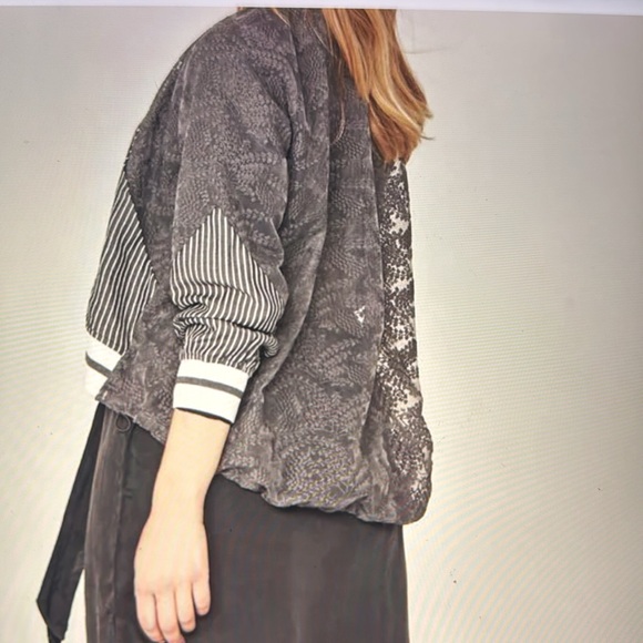 NU Denmark Indi Jacket Gray mix Black and White lace patty size M NWT - Picture 2 of 11